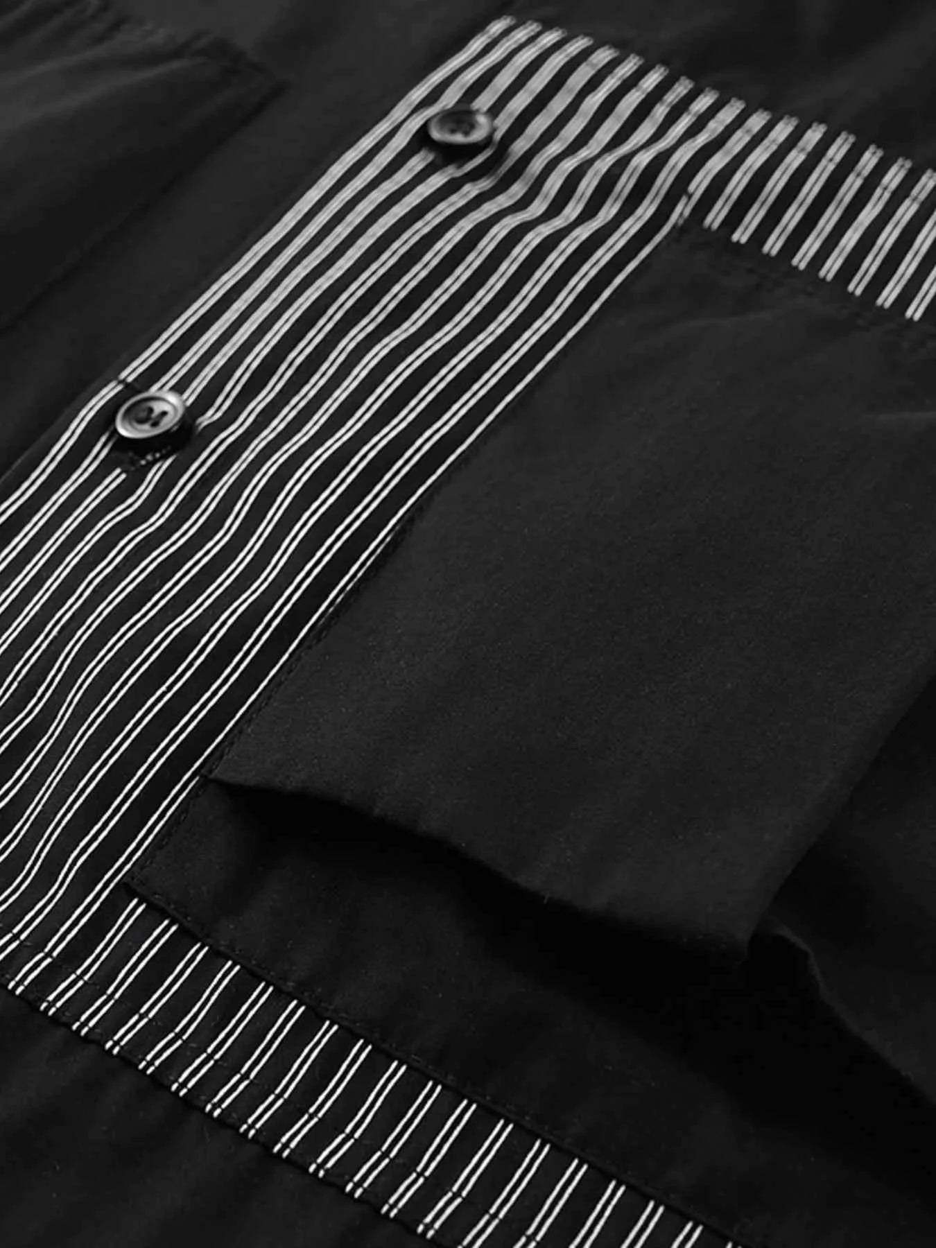 Men's Plus Size Button Up Long Sleeve Shacket