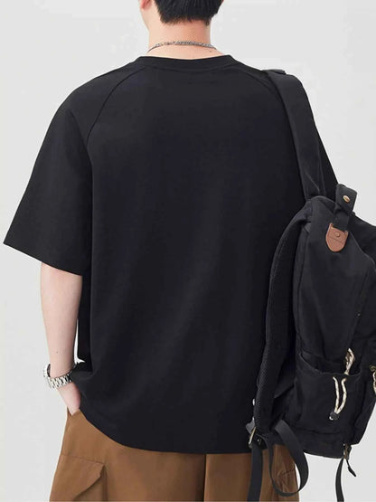 Men's Plus Size Contrast Round Neck Short Sleeve T-Shirt