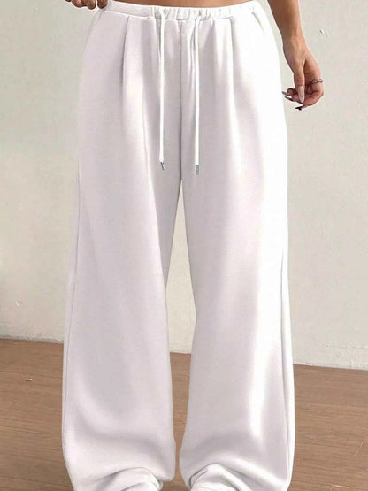 Casual Drawstring High Waist Wide Leg Sweatpants