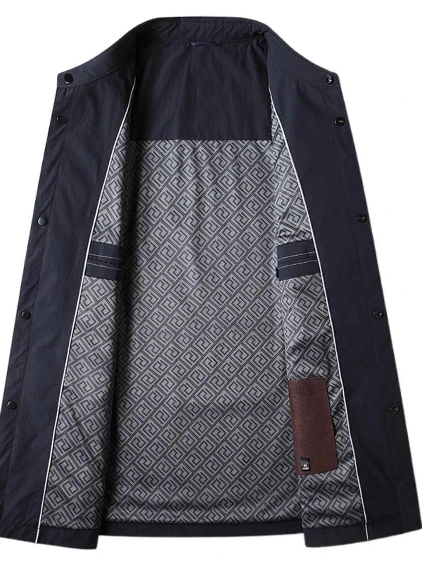 Men's Plus Size Button Up Long Sleeve Jacket