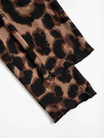 Leopard Print Button-Down Top