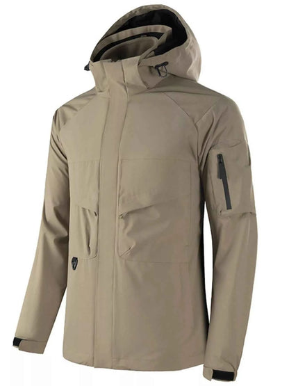 Men's Plus Size Zip Up Long Sleeve Hooded Jacket