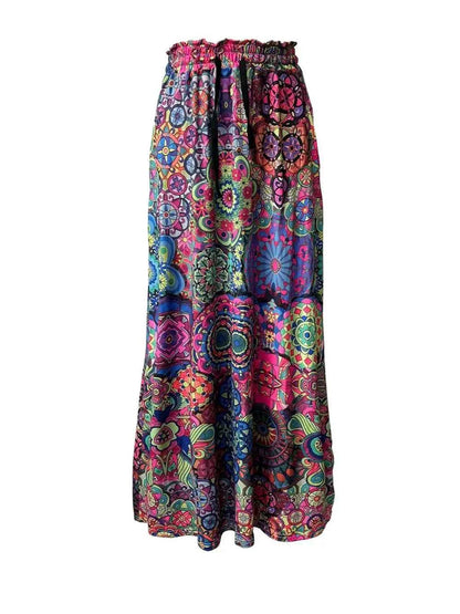 Printed Maxi Skirt with Pockets