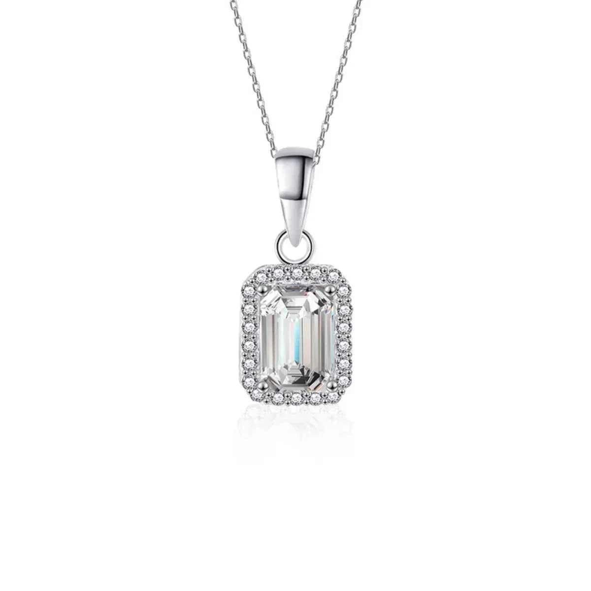 1 Carat Moissanite 925 Sterling Silver Pendant Necklace