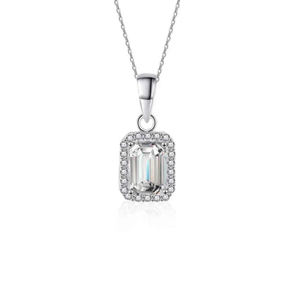 1 Carat Moissanite 925 Sterling Silver Pendant Necklace