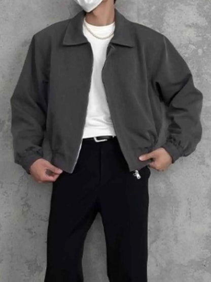 Men's Plus Size Zip Up Long Sleeve Jacket