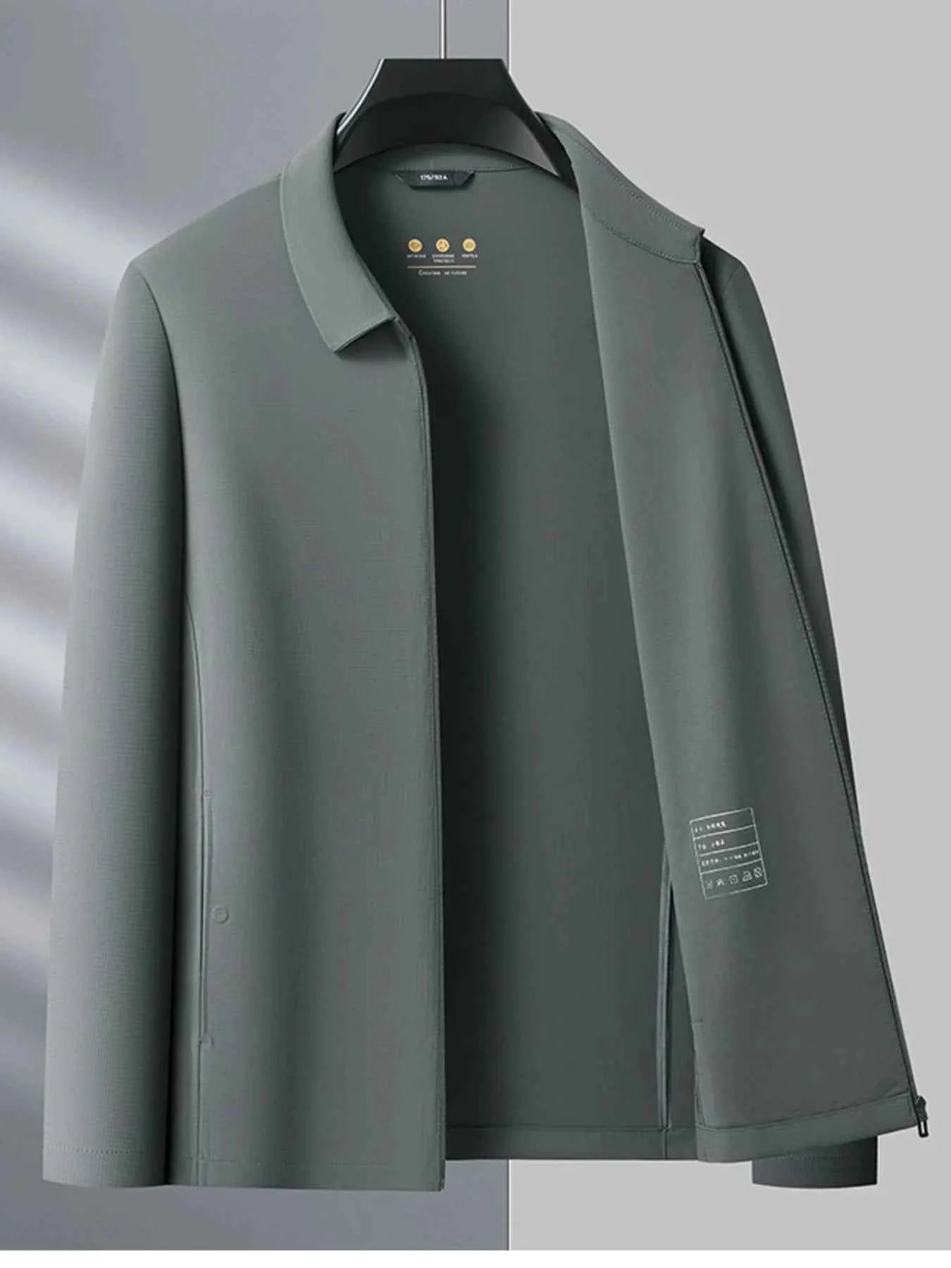 Men's Plus Size Zip Up Long Sleeve Jacket