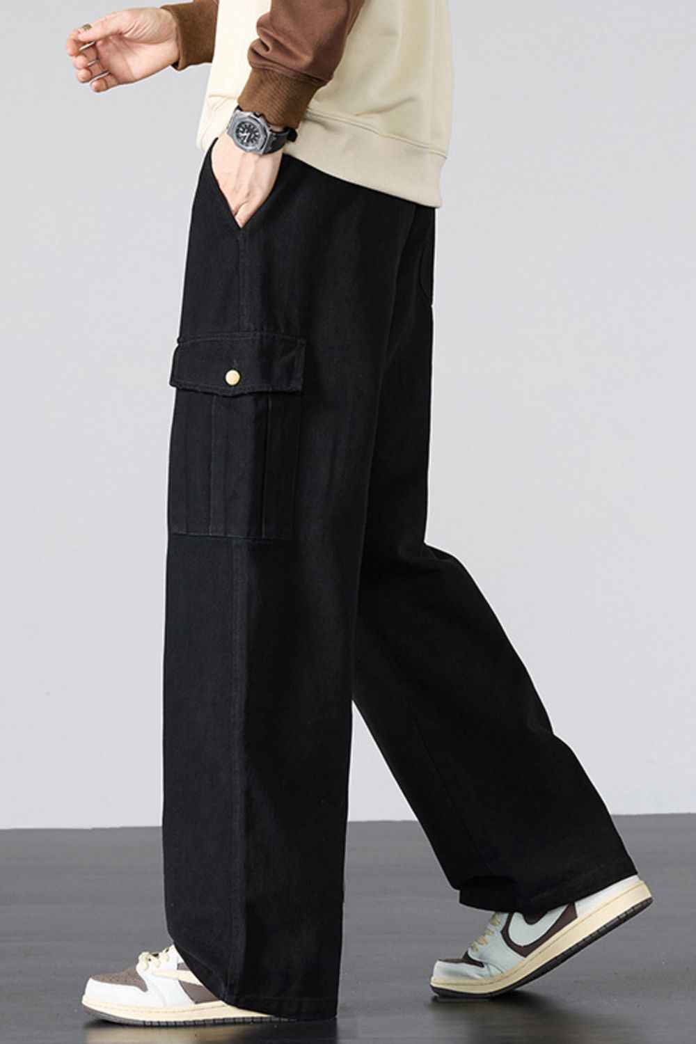 Men's Plus Size Drawstring Loose Fit Cargo Pants