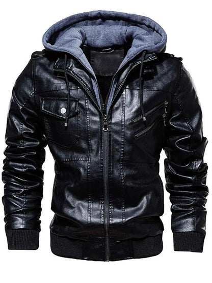 Men's Plus Size Zip Up Drawstring Hooded Jacket
