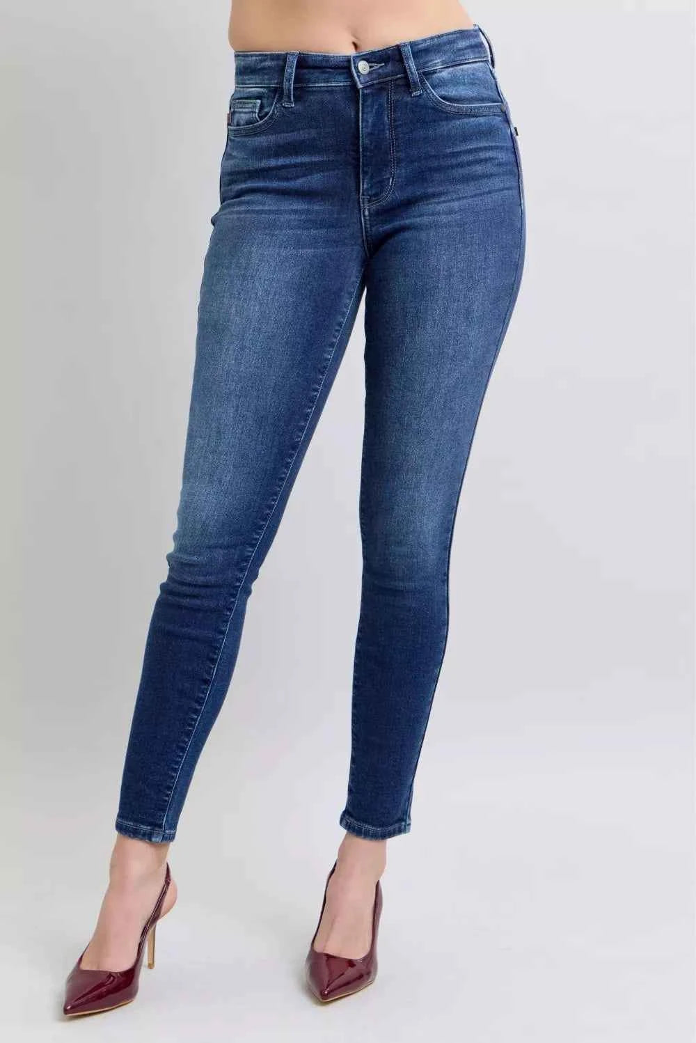 Judy Blue Full Size Washed Thermal Skinny Jeans Plus Size