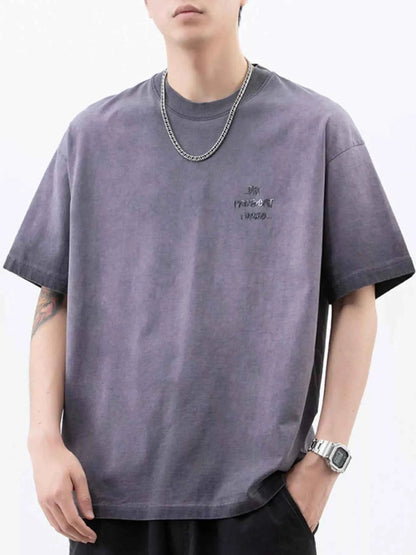 Men's Plus Size Oversized Round Neck Letter Graphic T-Shirt