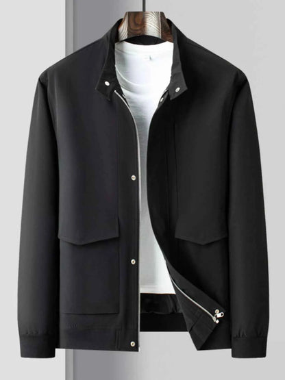 Men's Plus Size Zip Up Long Sleeve Jacket