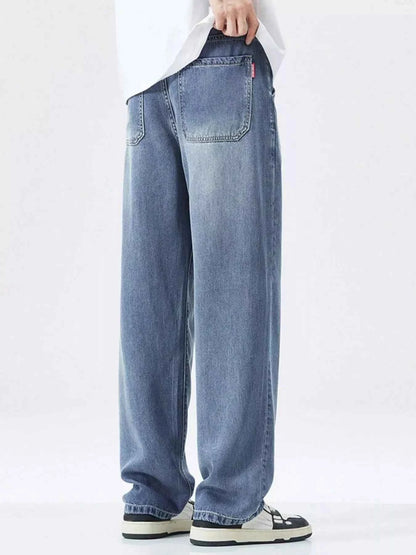 Men's Relaxed Fit Wide Leg Vintage Wash Jeans