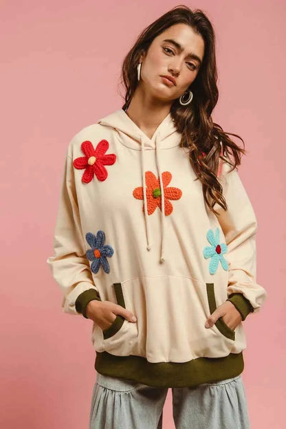 BiBi Patched Hoodie Top