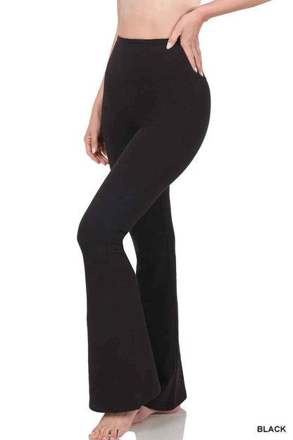 Zenana Wide Waistband Yoga Flare Pants