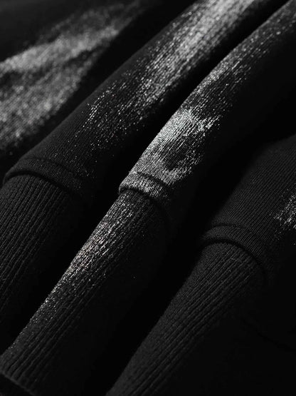 Men's Gothic Spider Web Graffiti Print Hoodie