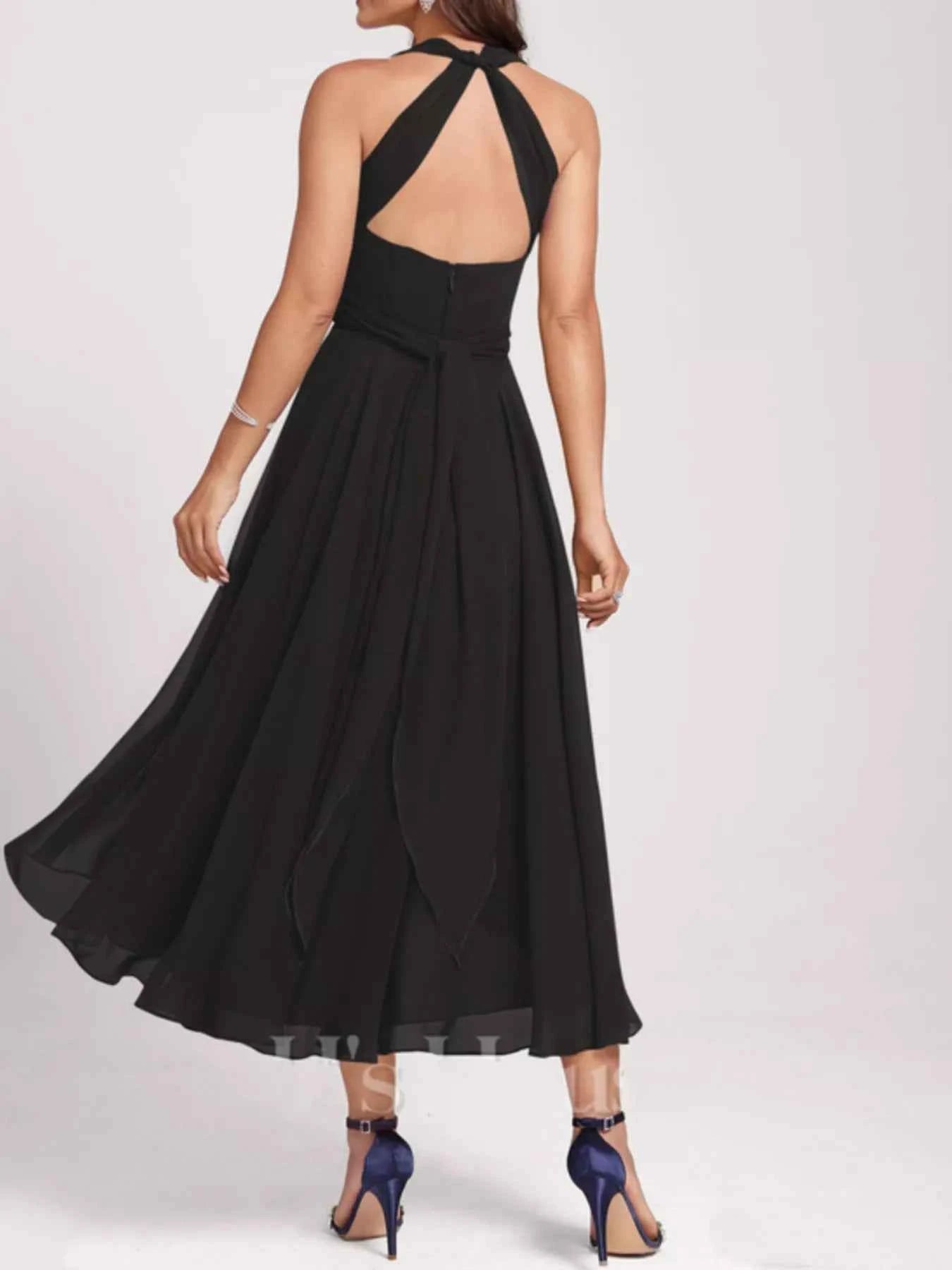 Ruched A-Line Midi Dress