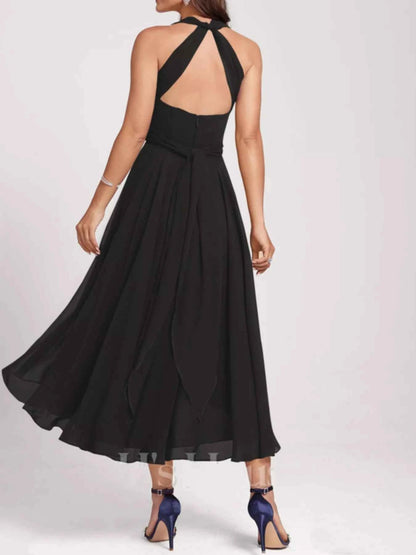 Ruched A-Line Midi Dress
