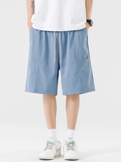 Men's Plus Size Drawstring Wide Leg Shorts