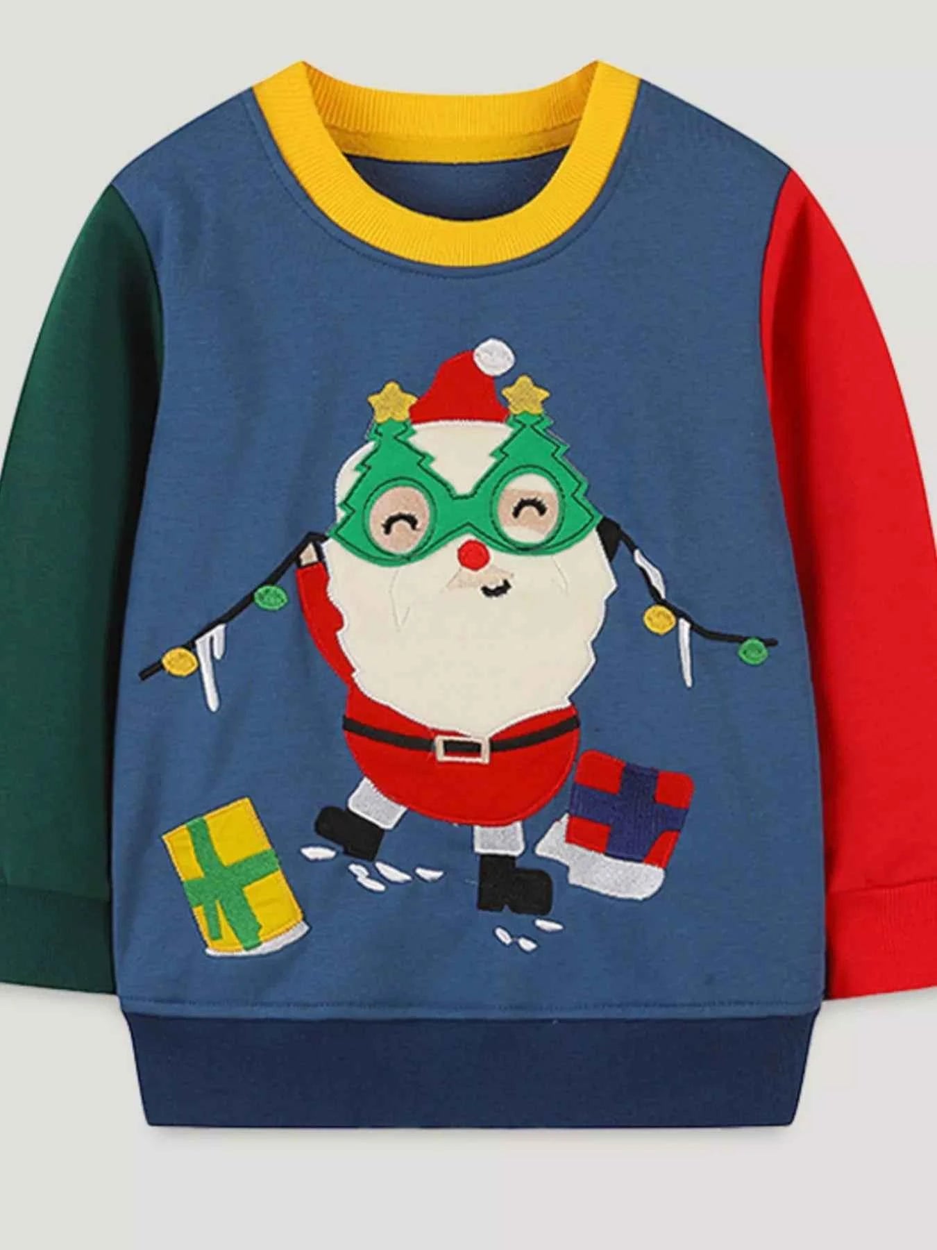 Children's Santa Applique Christmas Sweatshirt