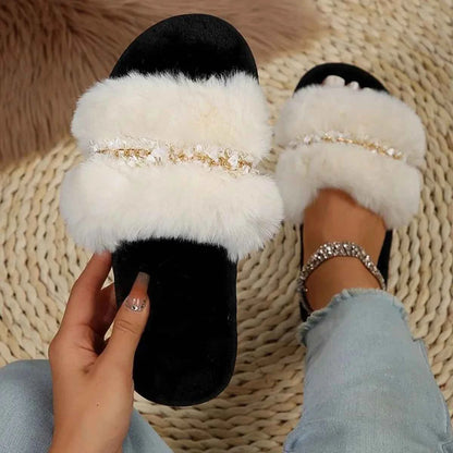 Open Toe Fuzzy Slippers