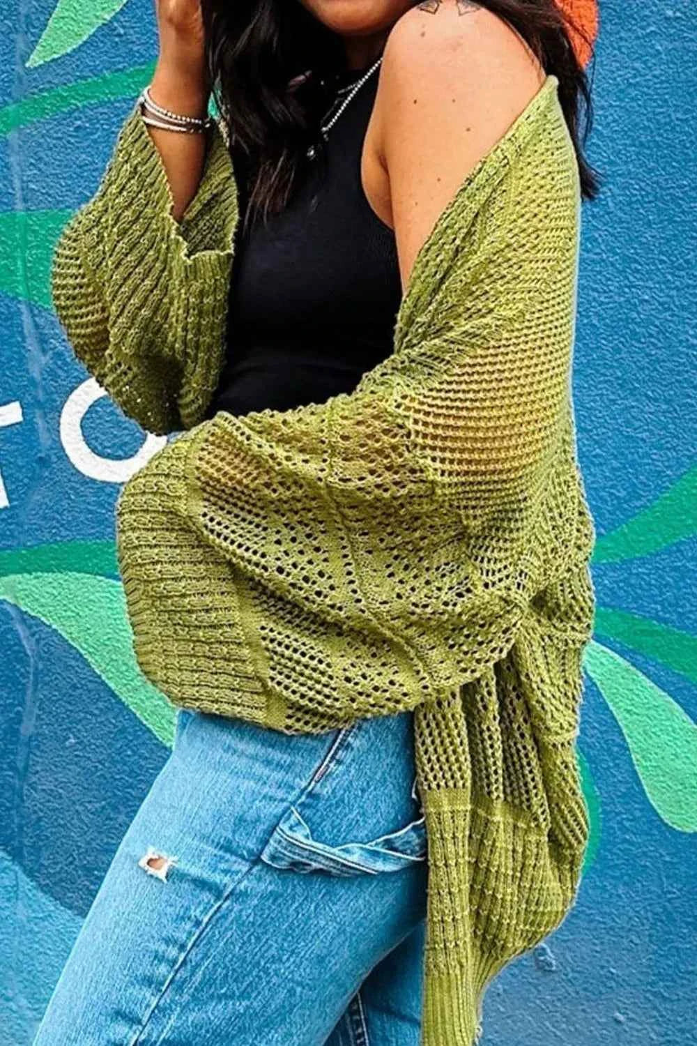 Chunky Knit Open Front Cardigan