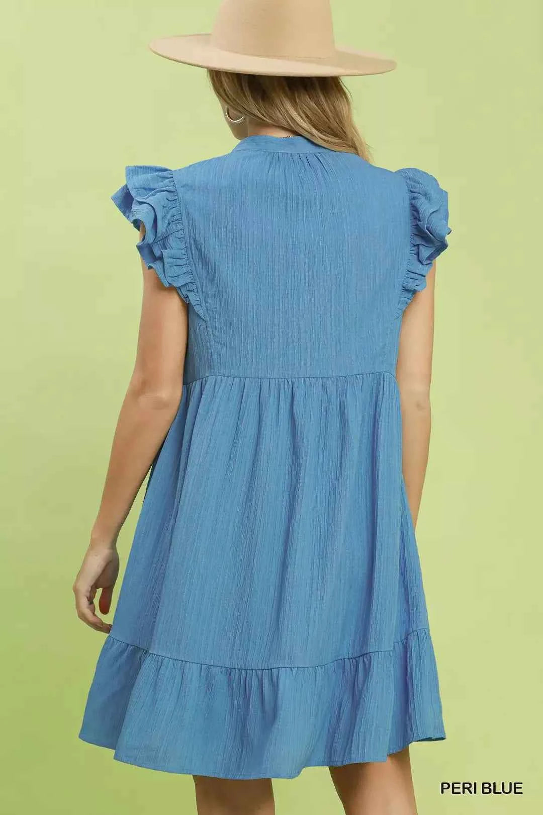 Umgee Ruffle Sleeve Babydoll Dress