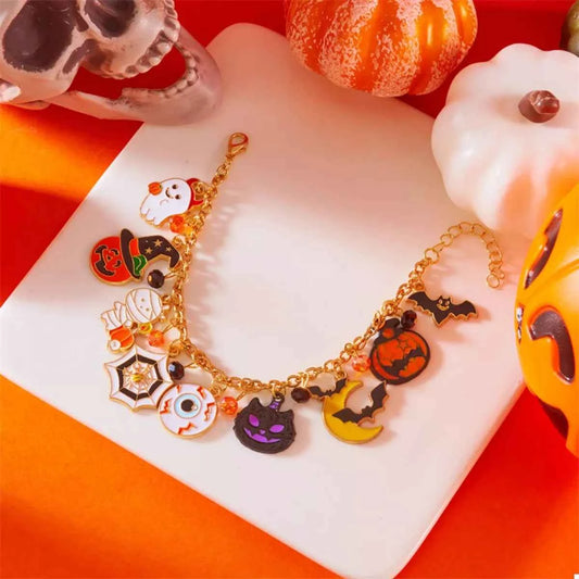 18K Gold-Plated Halloween Charm Bracelet