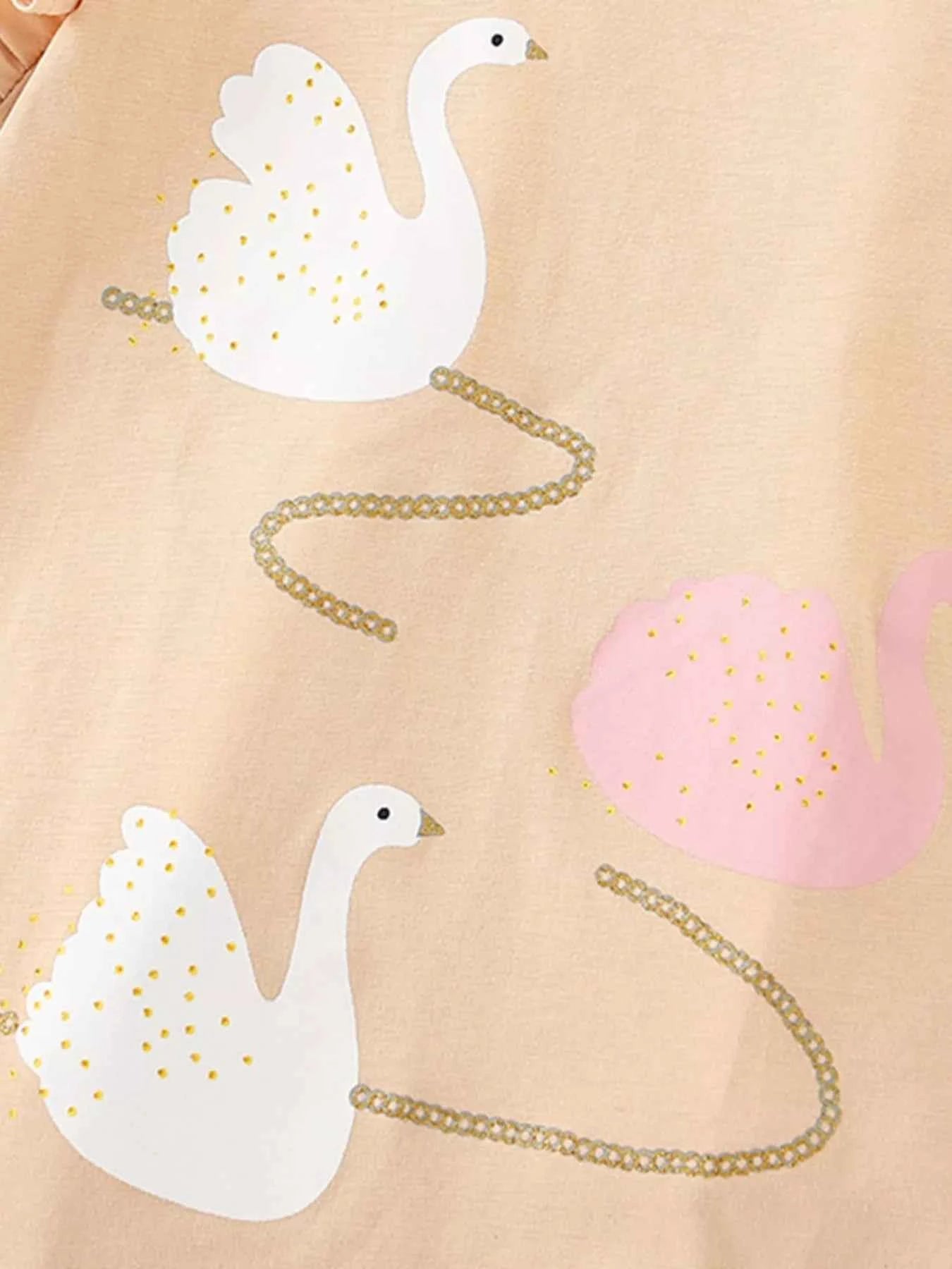 Children's Swan Ruffle Sleeve Top and Shorts Set