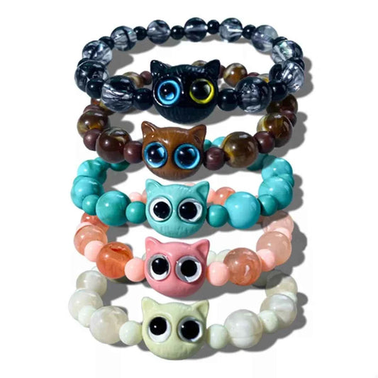 Bead Cat Charm Bracelet