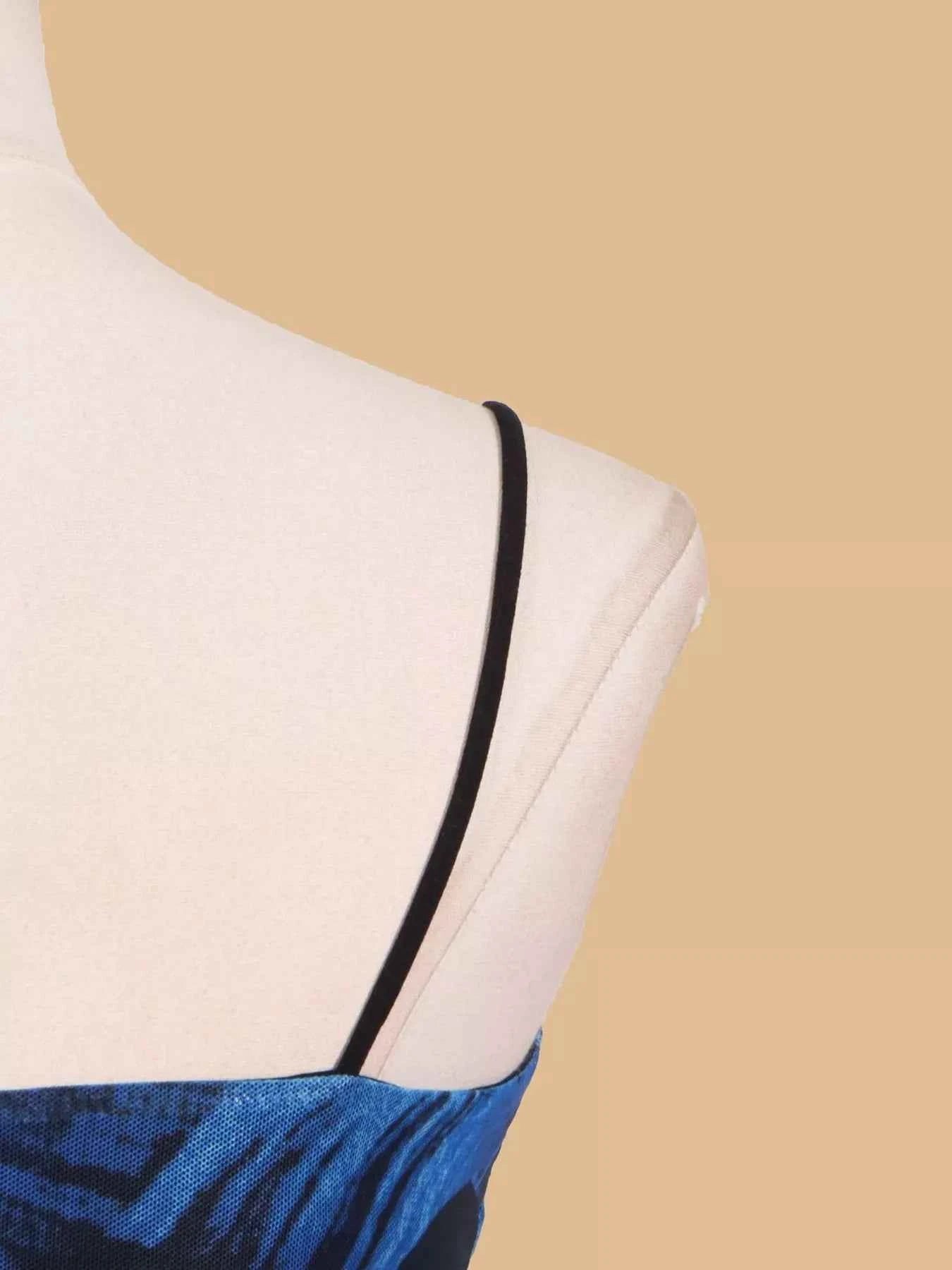 Printed Spaghetti Strap Mini Dress