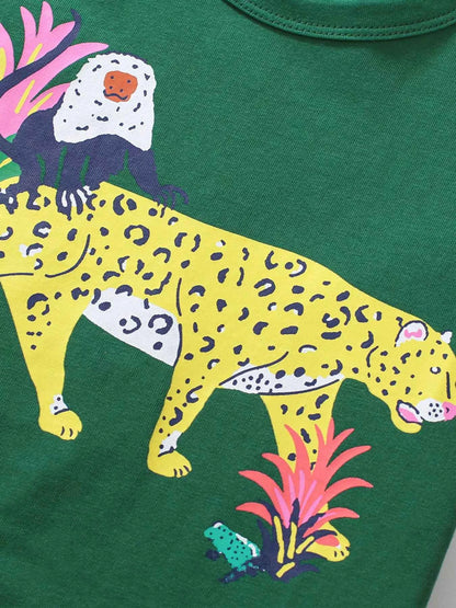 Children's Animal Graphic Short Sleeve T-Shirt