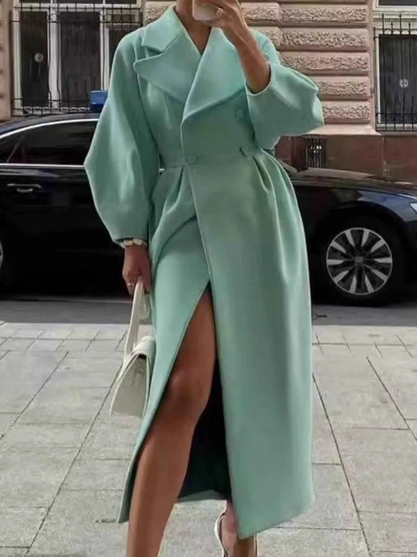 Double-Breasted Longline Coat