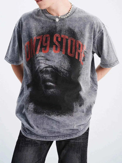 Men's Graphic Round Neck Short Sleeve T-Shirt