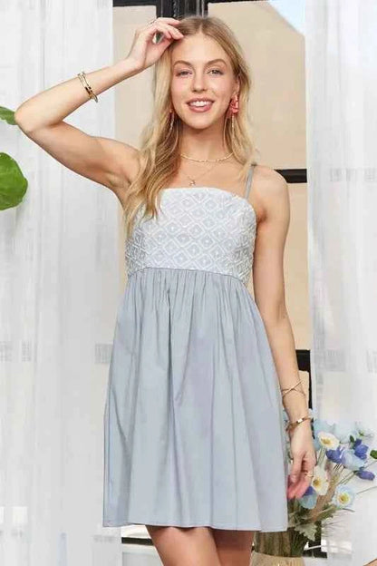 ADORA Sleeveless Mix Babydoll Dress