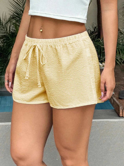 Textured Drawstring Comfort Shorts