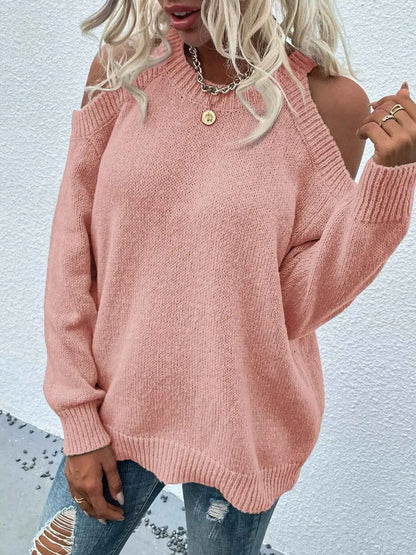 Cold Shoulder Knit Sweater