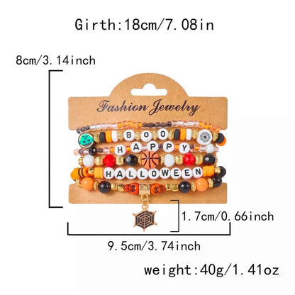 6 Piece Halloween Letter Beaded Bracelet