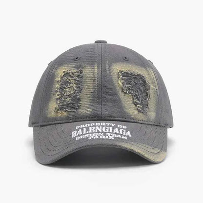 Distressed Letter Cotton Baseball Cap