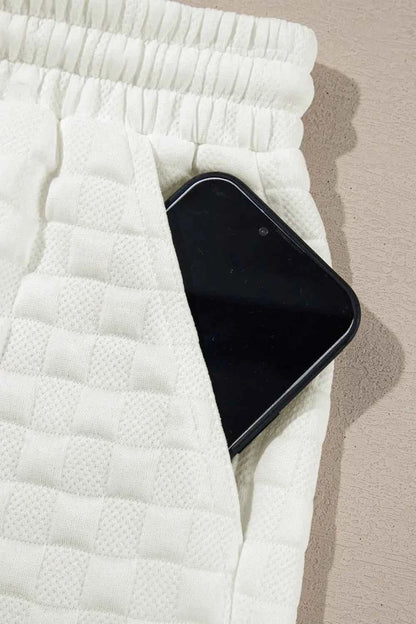 Checkered Texture Top and Shorts Set