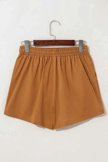 Embroidered Boho Tasseled Drawstring Elastic Waist Casual Shorts