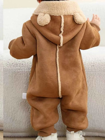 Children's Fleece Hooded One-Piece Jumpsuit