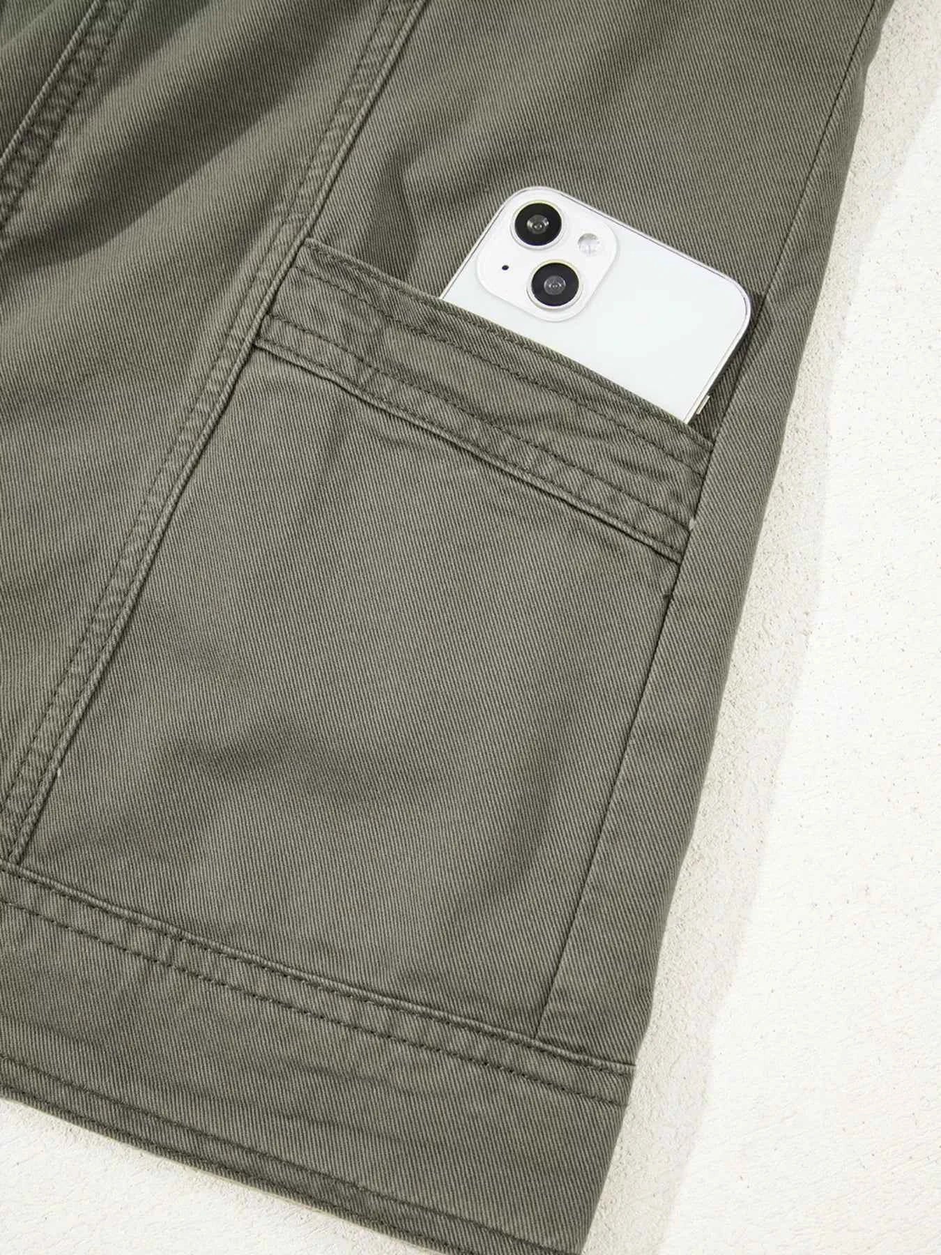 Ruffled Patchwork Denim Jacket Vest