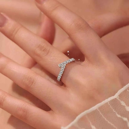925 Sterling Silver Moissanite Geometric Ring