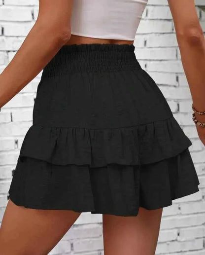 Ruffle Layered High Waist Casual Skort