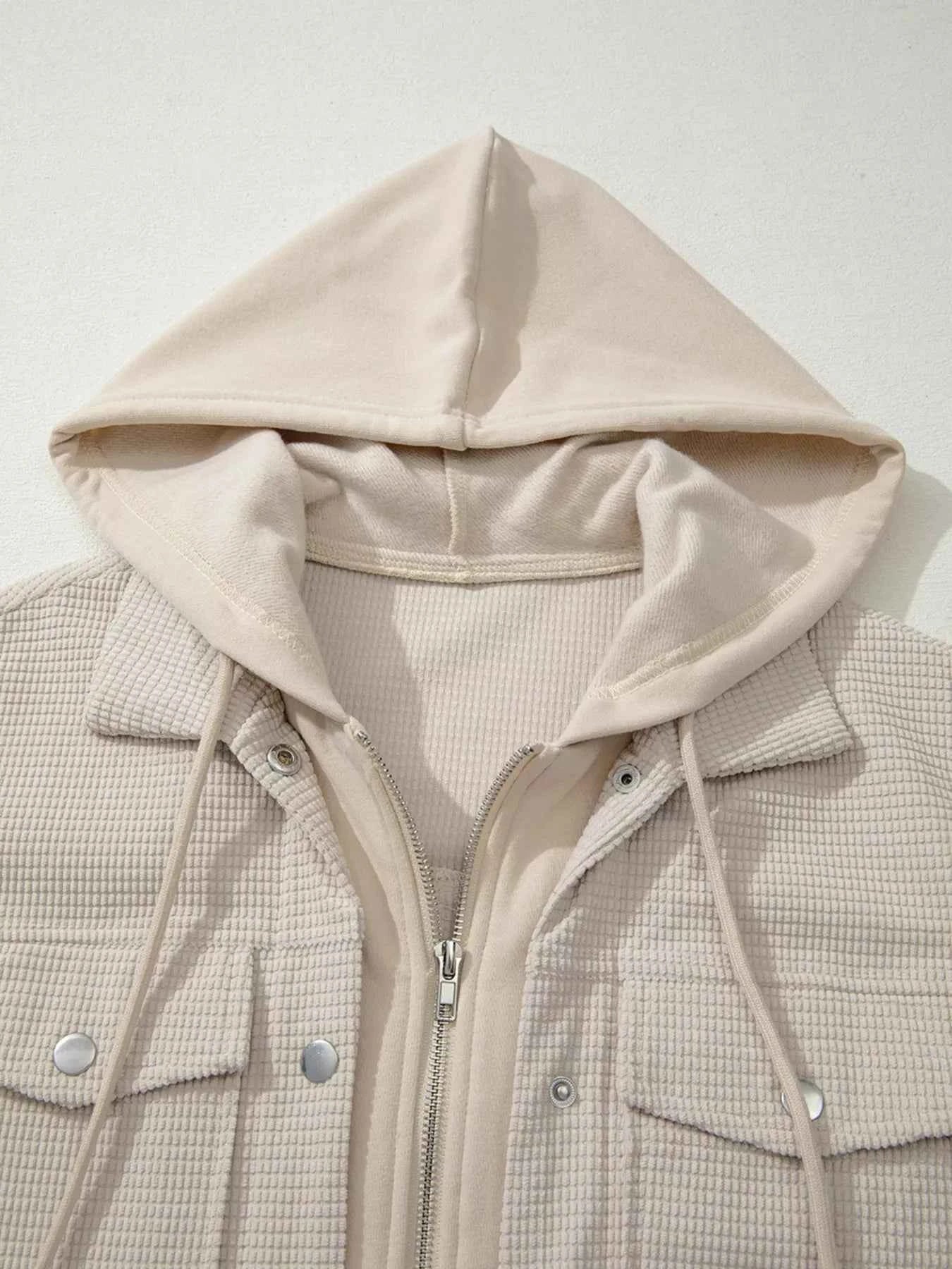 Thermal Knit Textured Hooded Jacket