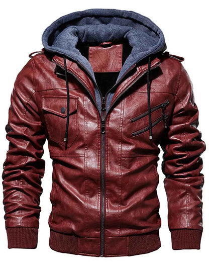Men's Plus Size Zip Up Drawstring Hooded Jacket