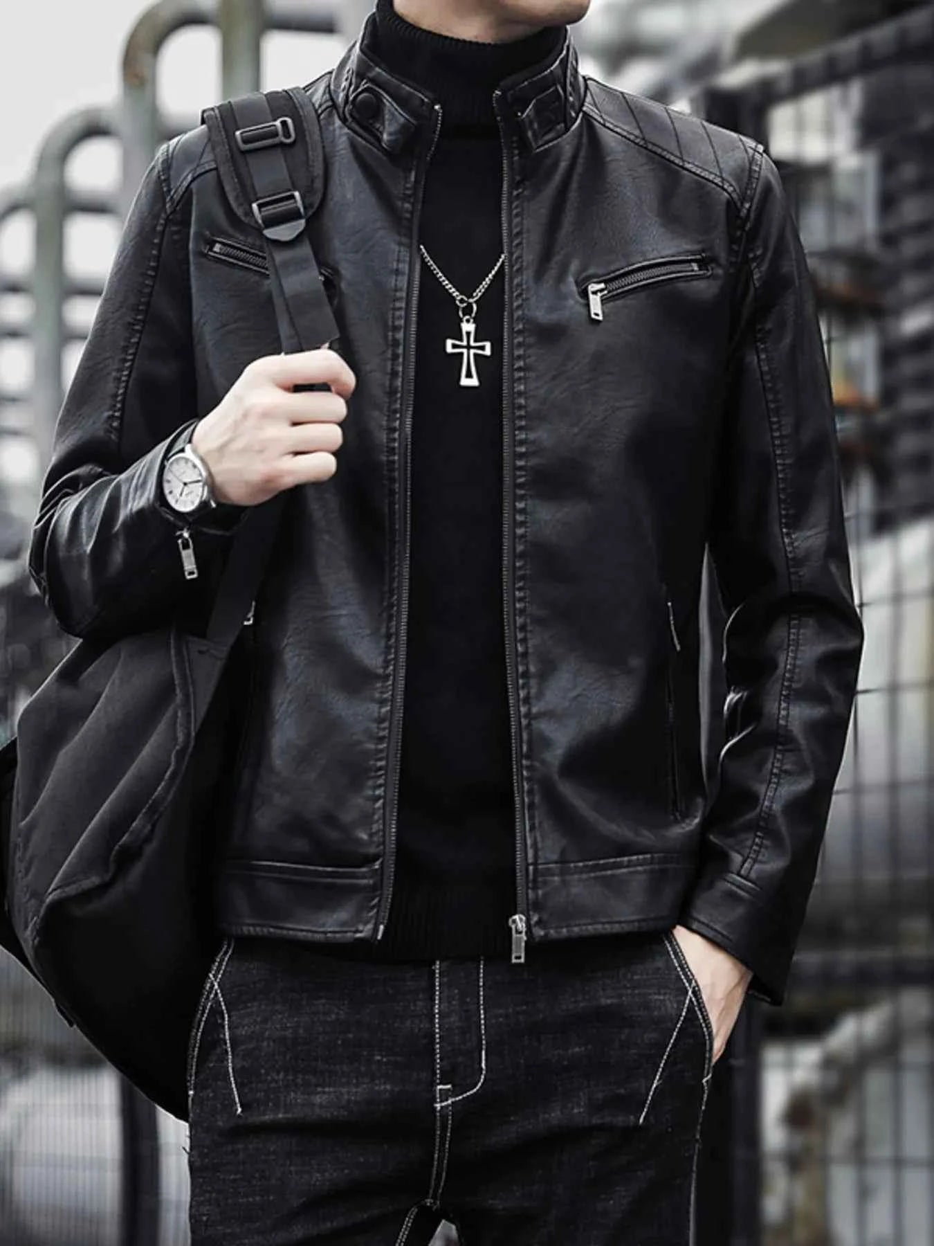 Men's Plus Size Zip Up Long Sleeve Jacket