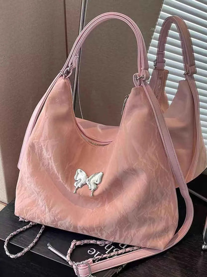 Butterfly Decor Convertible Shoulder Bag