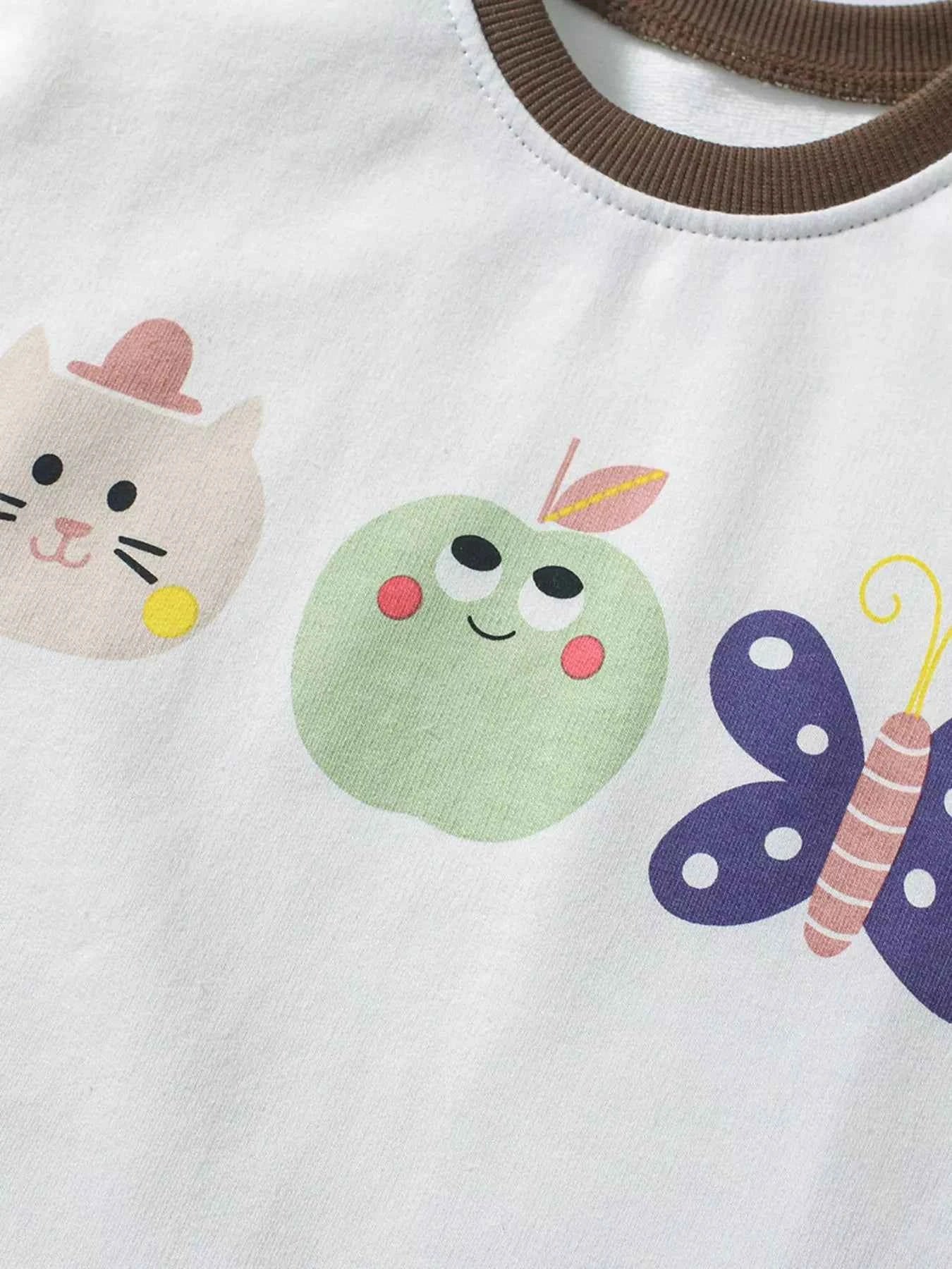 Children's Cartoon Graphic Color Block  T-Shirt